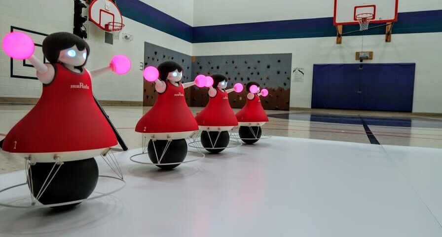 Murata robots performing routine.